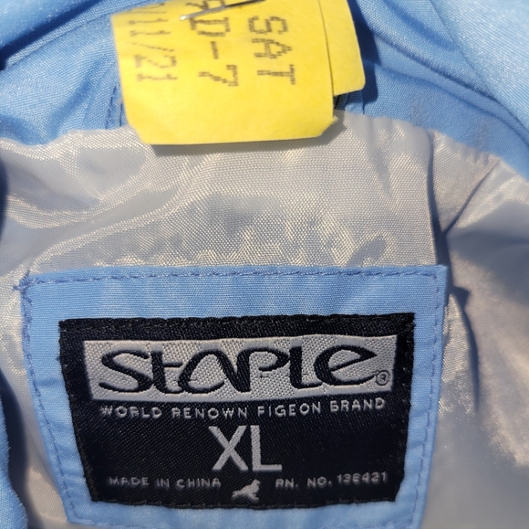 MEN'S LARGE STAPLE WORLD RENOWN PIGEON BRAND FULL ZIP JACKET (XL) - Picture 4 of 4